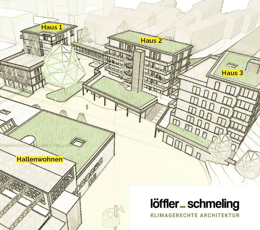 Häuser 1,2 und 3 und Hallenwohnen
